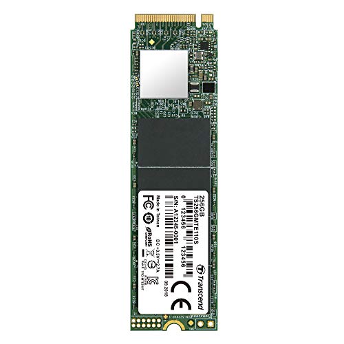 Transcend MTE110S – SSD 256 GB, NVMe PCIe Gen 3x4 M.2, hasta 1600 MB/s de lectura