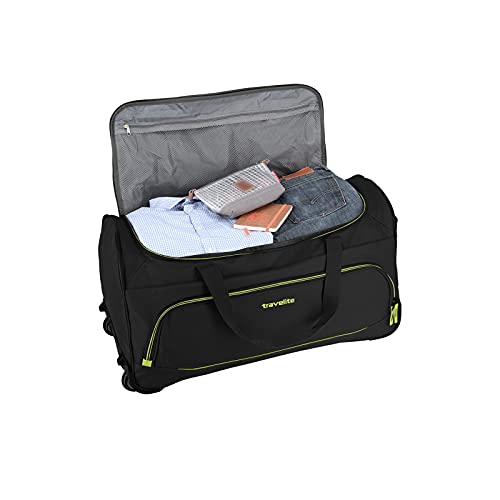 Travelite Basics Trolley Reisetasche Fresh auf Rollen 70cm, in sechs Farben Bolso de Viaje 71 Centimeters 89 Negro (Schwarz)