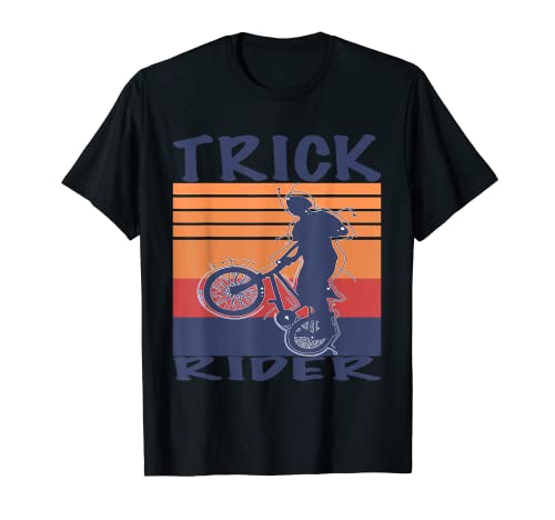 Trick Rider! Bicicleta Y Jinete Retro Bar Stunt Diseño De Bicicleta Camiseta