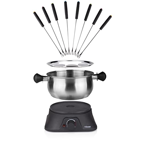 Tristar FO-1106 – Aparato para Hacer Fondue, Volumen 1.3 litros, Acero Inoxidable