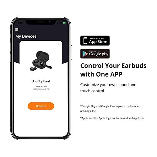 Tronsmart Spunky Beat Auriculares Inalámbricos Bluetooth 5.0, Soporte Aptx HD Calidad de Sonido, 24H Playtime, CVC 8.0 Cancelación de Ruido, Control Tactil y Micrófono Integrado, Carga Rapida y IPX5