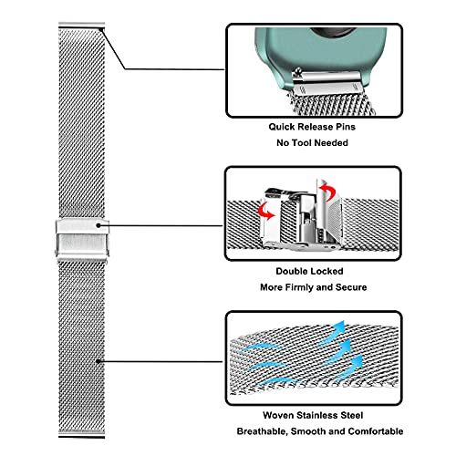 TRUMiRR Reemplazo para Amazfit GTS 2 Mini Correa de Reloj, Correa de Reloj de Acero Inoxidable Tejida con Malla Pulsera de Metal para Amazfit GTS 2 Mini/GTS 2/GTS 2e