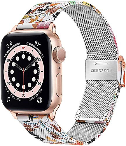 TRUMiRR Reemplazo para Apple Watch Series SE/Series 6 38mm 40mm Correa, Correa de Reloj de Acero Inoxidable Tejida con Malla para iWatch Apple Watch SE Series 6 5 4 3 2 1 Hombres Mujeres