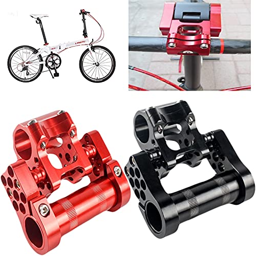 TTSJSM VáStago De Bicicleta,Bicicleta Potencias Bicicleta Plegable Ajustable de Doble vástago Elevador Ultraligero aleación de Aluminio BMX Accesorios de Bicicleta Manillar Extensor de vástago