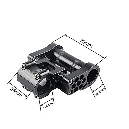 TTSJSM VáStago De Bicicleta,Bicicleta Potencias Bicicleta Plegable Ajustable de Doble vástago Elevador Ultraligero aleación de Aluminio BMX Accesorios de Bicicleta Manillar Extensor de vástago