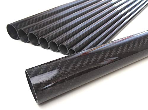 Tubo de carbono brillante de 22 mm de diámetro, fibra de carbono CFK, tubo de fibra de carbono 3K, longitud a elegir (1000 mm)