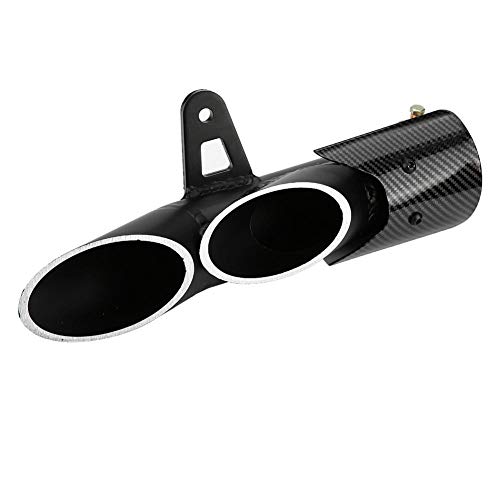 Tubo de escape de motocicleta Qiilu Cola de Escape de dos agujeros 4 piezas para las motocicletas con 51 mm de diámetro de fibra de carbono