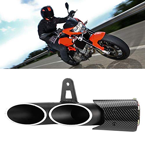 Tubo de escape de motocicleta Qiilu Cola de Escape de dos agujeros 4 piezas para las motocicletas con 51 mm de diámetro de fibra de carbono