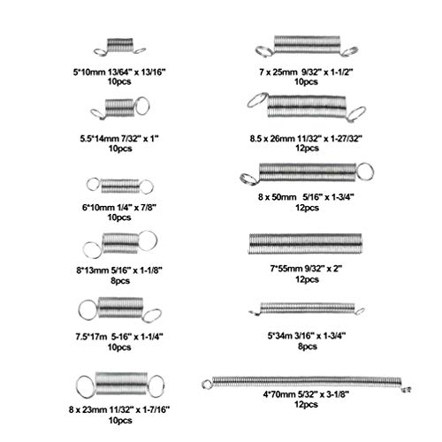 TUPARKA 200 Pcs Muelles Compresion, Surtidos Pequeños Extensiones y Muelle de Compresión con una Caja de Almacenamiento