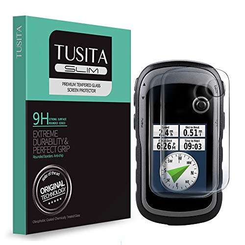 TUSITA [2 Piezas] Protector Pantalla Compatible con Garmin eTrex 10 20 20X 22X 30 30X 32X - 0.33mm Cristal Templado Ultrafino Vidrio, Ultraresistente 9H Dureza - Accesorios de Mano GPS Navigator