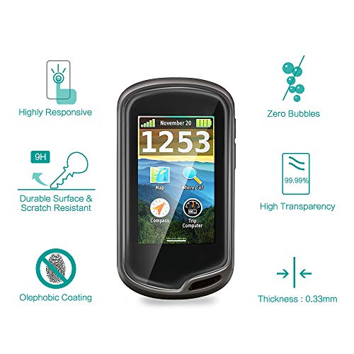 TUSITA [2 Piezas] Protector Pantalla Compatible con Garmin Oregon 600 600t 650 650t 700 750 750t - 0.33mm Cristal Templado Ultrafino Vidrio, Ultraresistente 9H Dureza - Accesorios GPS de Mano