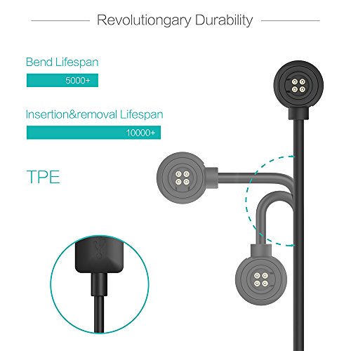 TUSITA Cargador para Polar M600,Loop 1,Loop 2 - USB Cable De Carga 100cm - GPS Relojes Accesorios