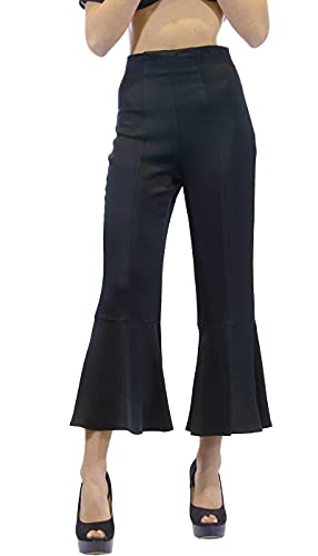 Twinset Milano Pantalón Cropped en Envers Satin TA824E Negro 44