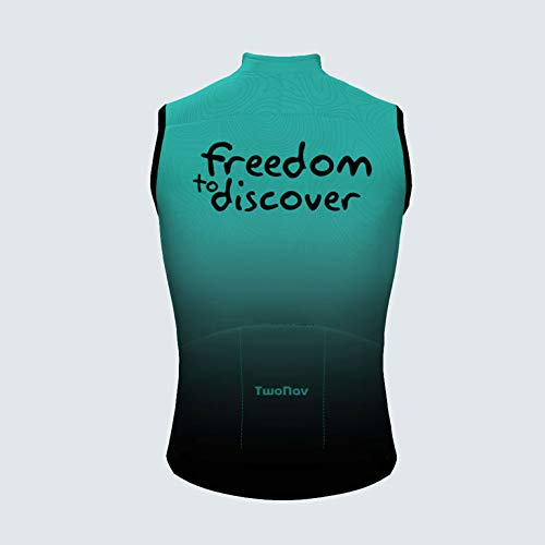 TwoNav - Chaleco Ciclismo para Hombre Freedom to Discover (S), Turquesa