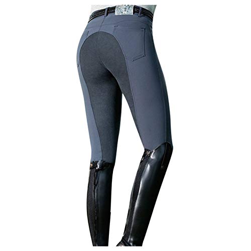 TYTUOO Medias de equitación Ecuestre para montar a caballo Silicona Grip Asiento completo Jodhpurs Pantalones Ecuestres Pantalones Activos Ventilados Pantalones Montar Medias, A-gris, L