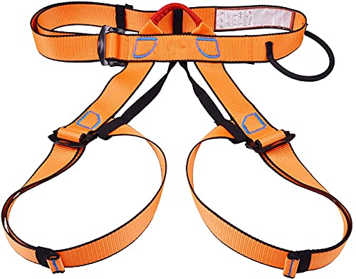 TYX-SS Arnés de Escalada, arnés de Seguridad para Proteger la Vida, arnés de Medio Cuerpo para montañismo, Rescate de Incendios, Escalada en Roca, Rappel,Naranja