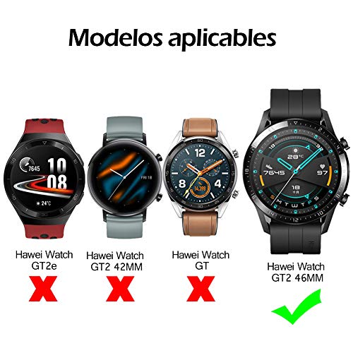 UCMDA Protector de Pantalla para Huawei Watch GT 2 46mm - [3-Pack] HD Full Cristal Vidrio Templado 2.5D Touch,HD-Display, Anti-Burbujas,para Huawei Watch GT 2 (Huawei GT 2 46mm)