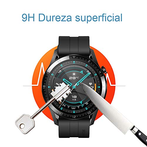 UCMDA Protector de Pantalla para Huawei Watch GT 2 46mm - [3-Pack] HD Full Cristal Vidrio Templado 2.5D Touch,HD-Display, Anti-Burbujas,para Huawei Watch GT 2 (Huawei GT 2 46mm)