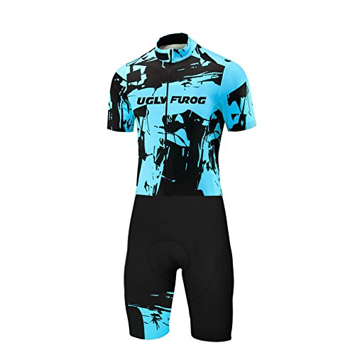 UGLY FROG 2018 Nuevos Hombres Manga Corto del Verano Transpirable Ciclismo Skinsuit Sets con Gel Pad Exterior Sportswear Triatlón Ropa Bodies LTFZ02