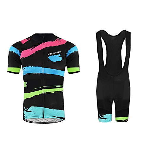 UGLY FROG 2019 Bike Wear De Manga Corto Maillot+ Pantalones Cortos Mangas Cortas de Ciclismo Ropa Maillot Transpirable para Deportes al Aire Libre Ciclo Bicicleta Equipacion Ciclista DTMX01