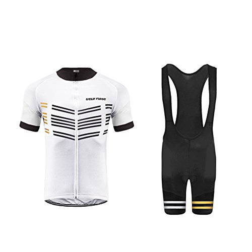 UGLY FROG Ciclismo Maillot Hombres Jersey y Pantalones Cortos Bib Mangas Cortas de Ciclismo Ropa Maillot Transpirable para Deportes al Aire Libre Ciclo Bicicleta DXMZ06