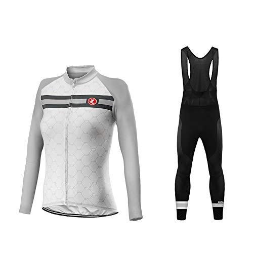 UGLY FROG Invierno Thermo Fleece Ciclismo Ropa Maillot Mujer Jersey+Pantalones Largos Culote de Ciclismo Conjunto Entretiempo para Deportes al Aire Lib