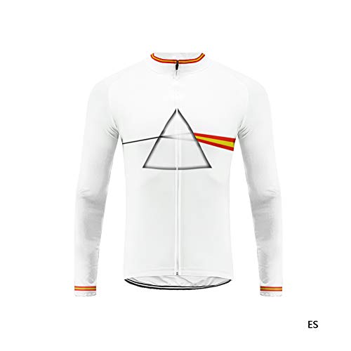 UGLY FROG Moda Paño Grueso y Suave del Invierno Hombre, Maillot Cortavientos de Ciclismo en Carretera, Jersey de Manga Larga Spanish National Team GQX06