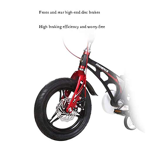 UKUOFL Present Trike Bicicleta Ligera para niños de 12"14" Pulgadas para niños y niñas, con Marco de aleación de magnesio Frenos de Disco Dobles Delanteros y Traseros, para niños de 2 a 6 años BIC