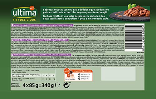 Ultima Comida Húmeda para Gatos con Variedad de Pescados - 12 x (4 x 85gr) - 4080g