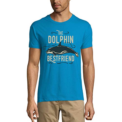 Ultrabasic Camiseta de hombre The Dolphin Best Friend – Sea Pet Shirt para amantes de los animales - azul - XX-Large
