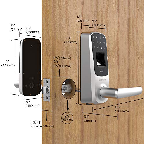 ULTRALOQ UL3 BT 2da generación cerradura inteligente, Teclado electrónico, desbloqueo de huellas dactilares, APP de control, níquel satinado