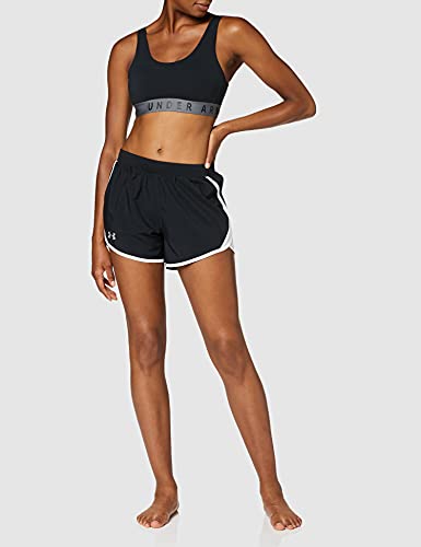 Under Armour Fly By 2.0, shorts deportivos, shorts de mujer mujer, Negro (Black / White / Reflective) , S