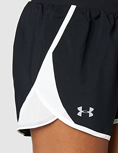 Under Armour Fly By 2.0, shorts deportivos, shorts de mujer mujer, Negro (Black / White / Reflective) , S