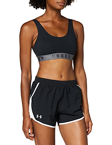 Under Armour Fly By 2.0, shorts deportivos, shorts de mujer mujer, Negro (Black / White / Reflective) , S