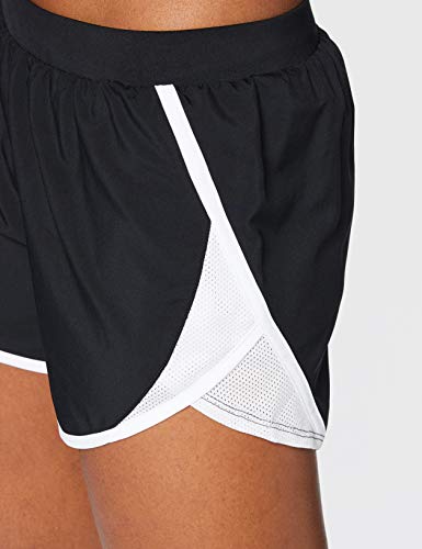 Under Armour Fly By 2.0, shorts deportivos, shorts de mujer mujer, Negro (Black / White / Reflective) , S