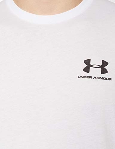Under Armour Sportstyle Left Chest, Camiseta Hombre, Blanco (White / Black) , M