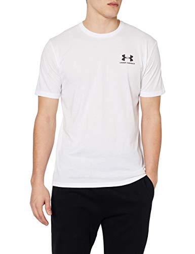 Under Armour Sportstyle Left Chest, Camiseta Hombre, Blanco (White / Black) , M