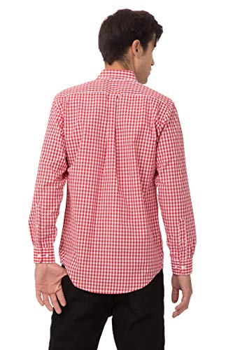 Uniforme obras b218-s Hombres Camisa De Cuadros, rojo