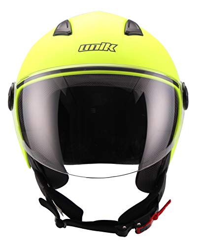 Unik Cj-16 Casco Jet, Amarillo Fluorescente Mate, XL