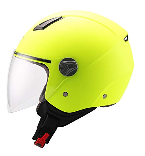 Unik Cj-16 Casco Jet, Amarillo Fluorescente Mate, XL