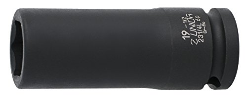 Unior 607921 607921-Llave de Vaso Larga de Impacto 1/2" 6 Caras 13 mm Serie 231/4L6p, Negro