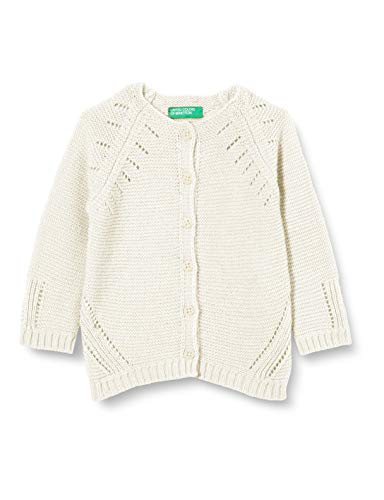 United Colors of Benetton (Z6ERJ Maglia Coreana M/L Suéter cárdigan, Bianco 600, 104 cm para Niñas