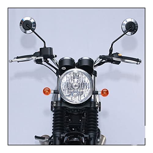 Universal Ajustable Negro Plata Redondo 2 Uds Espejo Retrovisor De Motocicleta Scooter E-Bike Espejo Convexo Lateral Trasero Moto Espejos Retrovisores (Color : Black A)