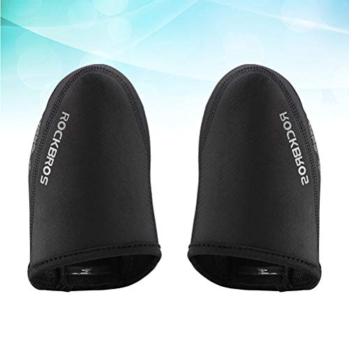 Unomor 2 pares de zapatos de ciclismo cubren fundas para zapatos de gasolina con corte caliente para ciclistas de bicicleta (negro, talla L)