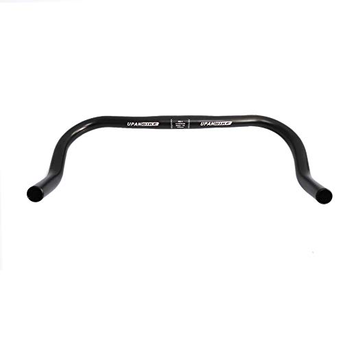 UPANBIKE Bike Bullhorn Handlebar Aleación de Aluminio 25.4mm 37cm para Bicicleta de Carretera con Engranaje Fijo(Negro)