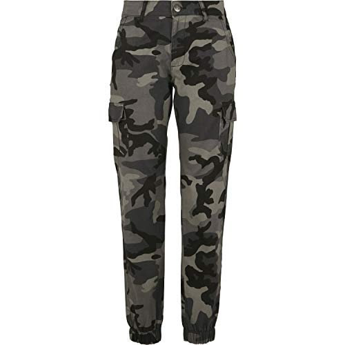 Urban Classics Ladies High Waist Cargo Pants Pantalones, Multicolor (Dark Camo 00784), 10 (Size: 27) para Mujer