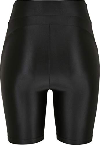 Urban Classics Ladies Highwaist Shiny Metallic Cycle Shorts Pantalones Cortos, Black, M para Hombre