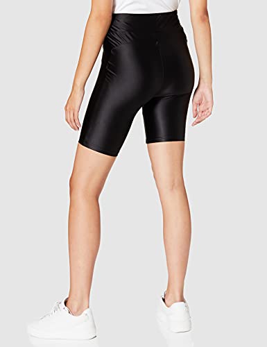 Urban Classics Ladies Highwaist Shiny Metallic Cycle Shorts Pantalones Cortos, Black, M para Hombre