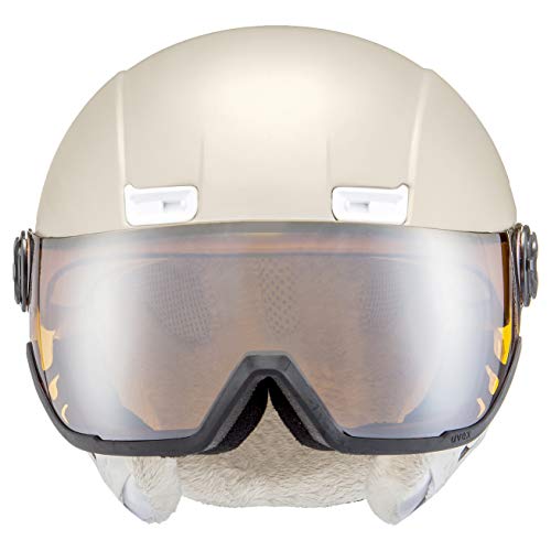 Uvex HLMT 400 Visor Style Casco de esquí, Unisex Adulto, Prosecco, Mate, 53-58 cm