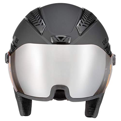 uvex hlmt 600 Visor Casco de esquí, Adultos Unisex, Black Mat, 59-61 cm